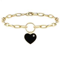 Brass Bracelets, with Acrylic, gold color plated, for woman, 5mm,14mm Approx 7.3 Inch 