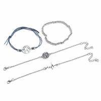 Zinklegierung Armband-Set, Geometrisches Muster, plattiert, 4 Stück & für Frau, 175+50,28,25,22mm, verkauft von setzen