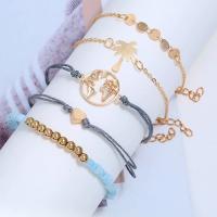 Zinc Alloy Bracelet Set, Geometrical Pattern, plated, 5 pieces & for woman, 205+50,40,26,19mm 