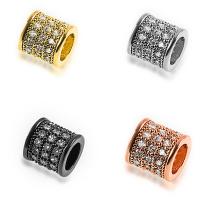 Large Hole Brass Beads, plated, DIY & micro pave cubic zirconia 