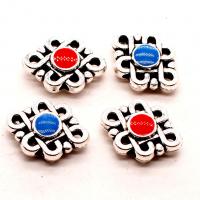 Cloisonne Beads, Zinc Alloy, DIY & enamel & double-sided, silver color 