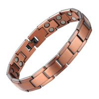 Cuivre bracelet, avec Aimant, la couleur plaquée laiton antique, magnétique & pour homme, 1.4mm Environ 8.66 pouce, Vendu par brin