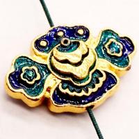 Cloisonne Beads, Zinc Alloy, DIY & enamel, blue black 