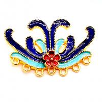 Hair Stick Findings, Zinc Alloy, DIY & enamel, blue 