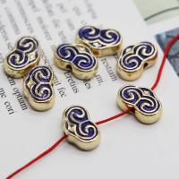 Cloisonne Beads, Zinc Alloy, DIY, blue 