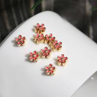 Cloisonne Beads, Zinc Alloy, DIY, pink 