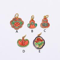 Cloisonne Pendants, Brass, DIY 