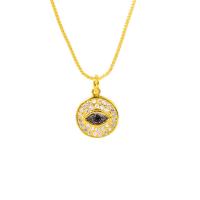 Cubic Zircon Micro Pave Brass Necklace, plated & micro pave cubic zirconia & for woman 