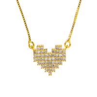 Cubic Zircon Micro Pave Brass Necklace, plated & micro pave cubic zirconia & for woman 