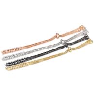 laiton Chaîne de Bracelet, Placage, pavé de micro zircon & pour femme, plus de couleurs à choisir, Vendu par brin