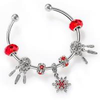 Europa Manschette Armbänder, Messing, plattiert, Micro pave Zirkonia & für Frau, rot, verkauft von Strang