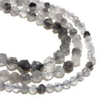 Cloud Quartz Beads, Rhombus, natural, DIY & faceted, grey 