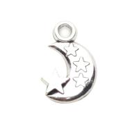 Zinc Alloy Jewelry Pendants, Moon, antique silver color plated, DIY 