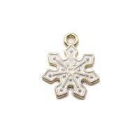 Zinc Alloy Jewelry Pendants, Snowflake, plated, DIY & enamel 