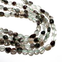 Phantom Quartz Beads, Green Phantom Quartz, Flat Round, natural, DIY, mixed colors, 4*8mm, Approx 