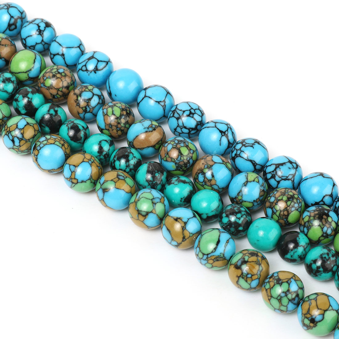 Synthetic Turquoise Beads, Round, polished, different size for choice, more colors for choice, Length:Approx 15 Inch, Sold By Strand