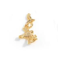 Animal Brass Pendants, Bird, gold color plated, DIY Approx 0.8mm 