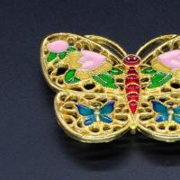 Zinc Alloy Jewelry Pendants, Butterfly, DIY & enamel 37*27mm 