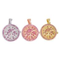 Cubic Zirconia Micro Pave Brass Pendant, plated, micro pave cubic zirconia 