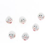 Animal Porcelain Beads, Cat, plated, DIY 17*16*20mm 