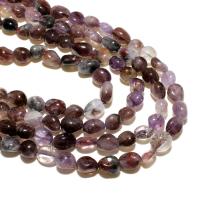 Phantom Quartz Beads, Purple Phantom Quartz, Ellipse, natural, DIY, mixed colors, 6-8mm, Approx 