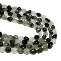 Perles Quartz rutile, ellipse, naturel, DIY, vert, 8-10mm, Environ Vendu par brin