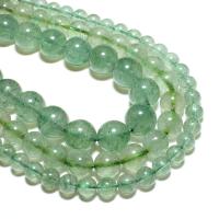 Strawberry Quartz Beads, Round, natural, DIY, green 