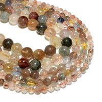 Perles Quartz rutile, Rond, naturel, DIY, multicolore, Vendu par brin