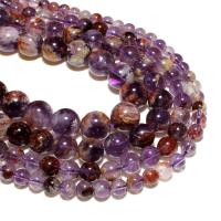 Phantom Quartz Beads, Purple Phantom Quartz, Round, natural, DIY, purple 