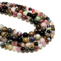 Natural Tourmaline Beads, Round, DIY, mixed colors 