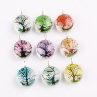 Pendentifs Murano fleur intérieur, chalumeau, avec verre, Rond, DIY, couleurs mélangées Vendu par sac