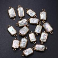 Freshwater Pearl Connector, Square, plated, DIY, 9x20- 