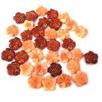 Synthetic Coral Half Hole Bead, Flower, DIY 