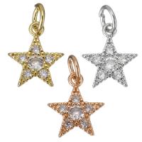 Cubic Zirconia Micro Pave Brass Pendant, Star, plated, micro pave cubic zirconia Approx 3.5mm 