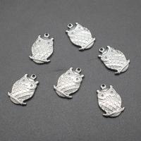 Pendentifs en acier inoxydable, hibou, Placage, DIY, argent, 15*23*3mm Environ 1mm Vendu par paire