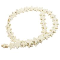 Howlite Beads, Star, Carved, DIY, white 