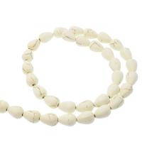 Howlite Beads, Teardrop, Carved, DIY, white 