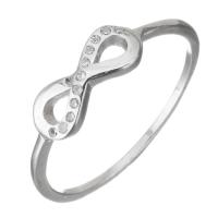 Befestigter Zirkonia Sterlingsilber Fingerring, gemischte Materialien, plattiert, verschiedenen Materialien für die Wahl & Micro pave Zirkonia & hohl, 5mm, Größe:9, verkauft von PC