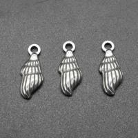 Stainless Steel Pendants, Shell, plated, DIY, silver color, 9*22*3mm Approx 2mm 