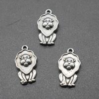 Pendentifs en acier inoxydable, lion, Placage, DIY, argent, 21*12*4mm Environ 1mm Vendu par sac