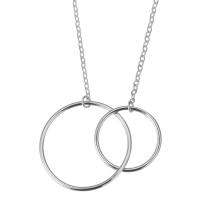 Sterling Silver Jewelry Necklace, Mixed Material, with 2 inch extender chain, plated & for woman & hollow, 21mm,15mm,1.5mm Approx 14 Inch 