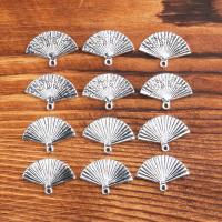 Zinc Alloy Pendant, Fan, plated, vintage & DIY, silver color, 17*25mm 