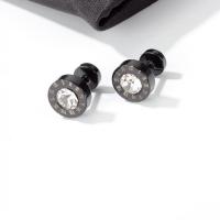 Boucles d'oreilles en acier titane, Placage, bijoux de mode & pour homme, noire Vendu par paire