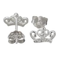 Arete de plata esterlina, Material mezclado, chapado, diferentes materiales para la opción & micro arcilla de zirconia cúbica & para mujer & hueco, 8x6mm, Vendido por Par