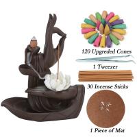 Incense Smoke Flow Backflow Holder Ceramic Incense Burner, Porcelain, handmade, for home and office & durable 