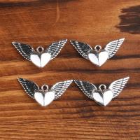 Zinc Alloy Jewelry Pendants, Heart, plated, vintage & DIY silver color, 5*18*34mm 