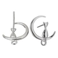 Boucles d'oreilles en Argent, matériel mélangé, Placage, DIY & différents matériaux pour le choix 0.5mm, Vendu par paire