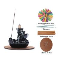 Incense Smoke Flow Backflow Holder Ceramic Incense Burner, Porcelain, handmade, for home and office & durable 