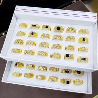 Zink-Legierung Ring Set, Zinklegierung, mit Strass, plattiert, Koreanischen Stil & Mischringgröße, goldfarben, 17/18/19/20mm, 24PCs/Box, verkauft von Box