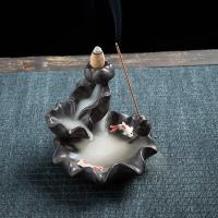 Incense Smoke Flow Backflow Holder Ceramic Incense Burner, Porcelain, half handmade, for home and office & durable 135*115*125mm 